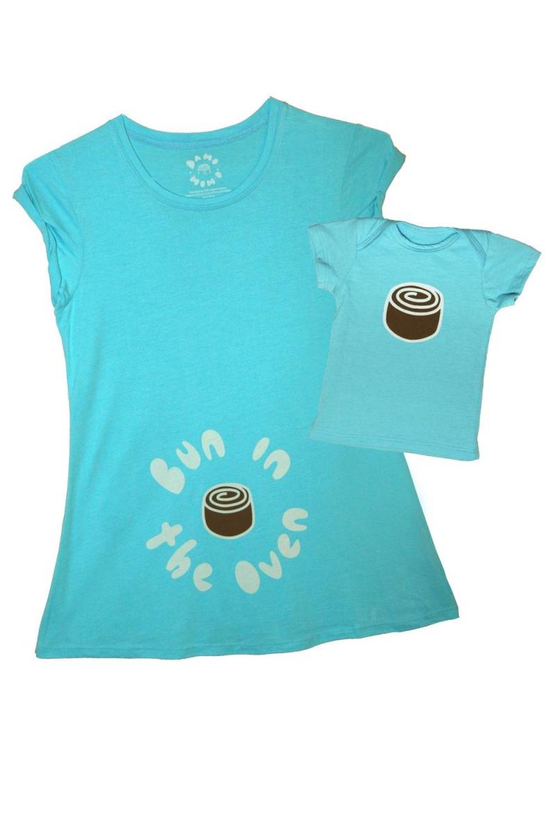 Bio-Baumwolle Mutter Umstandsshirt Mit Baby Bun Shirt von damomomo