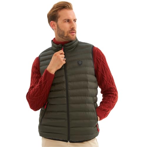 danger Herren Weste wasserdicht und winddicht, Steppweste, Wasserdichte Weste Herren, Atmungsaktiver Stoff, Leicht und Strapazierfähig Westen Herren | XL - Khaki von danger