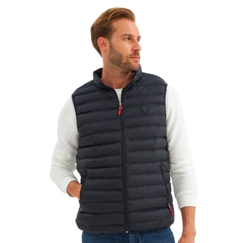 danger Herren Weste wasserdicht und winddicht, Steppweste, Wasserdichte Weste Herren, Atmungsaktiver Stoff, Leicht und Strapazierfähig Westen Herren | XXL - Navy blau von danger