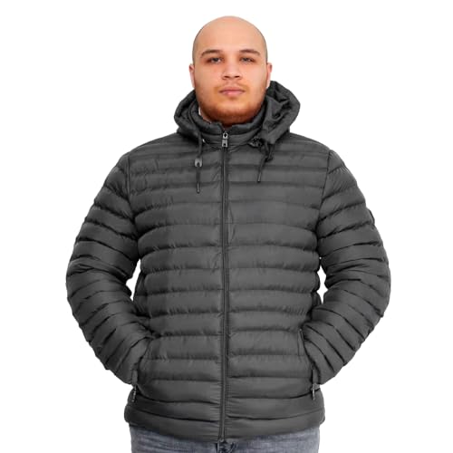 danger Übergröße Wintermantel Herren, Wasserdicht, Winddicht, Atmungsaktiver Stoff, Leicht und Strapazierfähig Mantel Herren Winter, Waschbar | 7XL - Anthrazit von danger