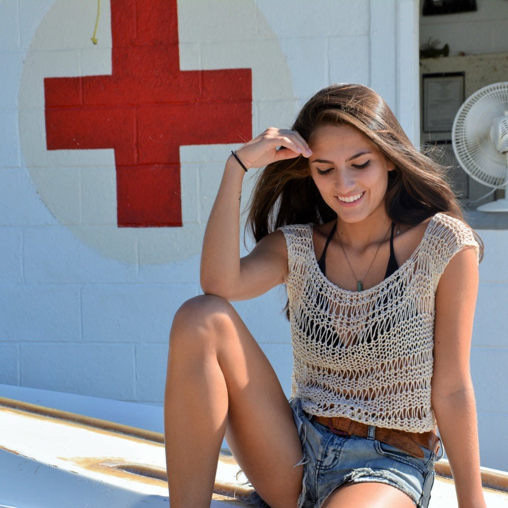 Boho Sommer Strick Top/Bio Baumwolle Strand Tank Anzug Cover Up Lockeres Hemd Kostenloser Us Versand von danielastange