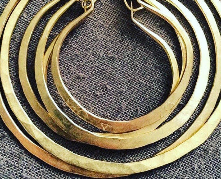 Gold Creolen/14K Filled Große Gehämmerte Daniellerosebean Boho Gehämmert Individueller Schmuck Gold Creolen/14K Filled Große Gehämmerte Daniellerosebean Boho Gehämmert Individueller Schmuck von daniellerosebean