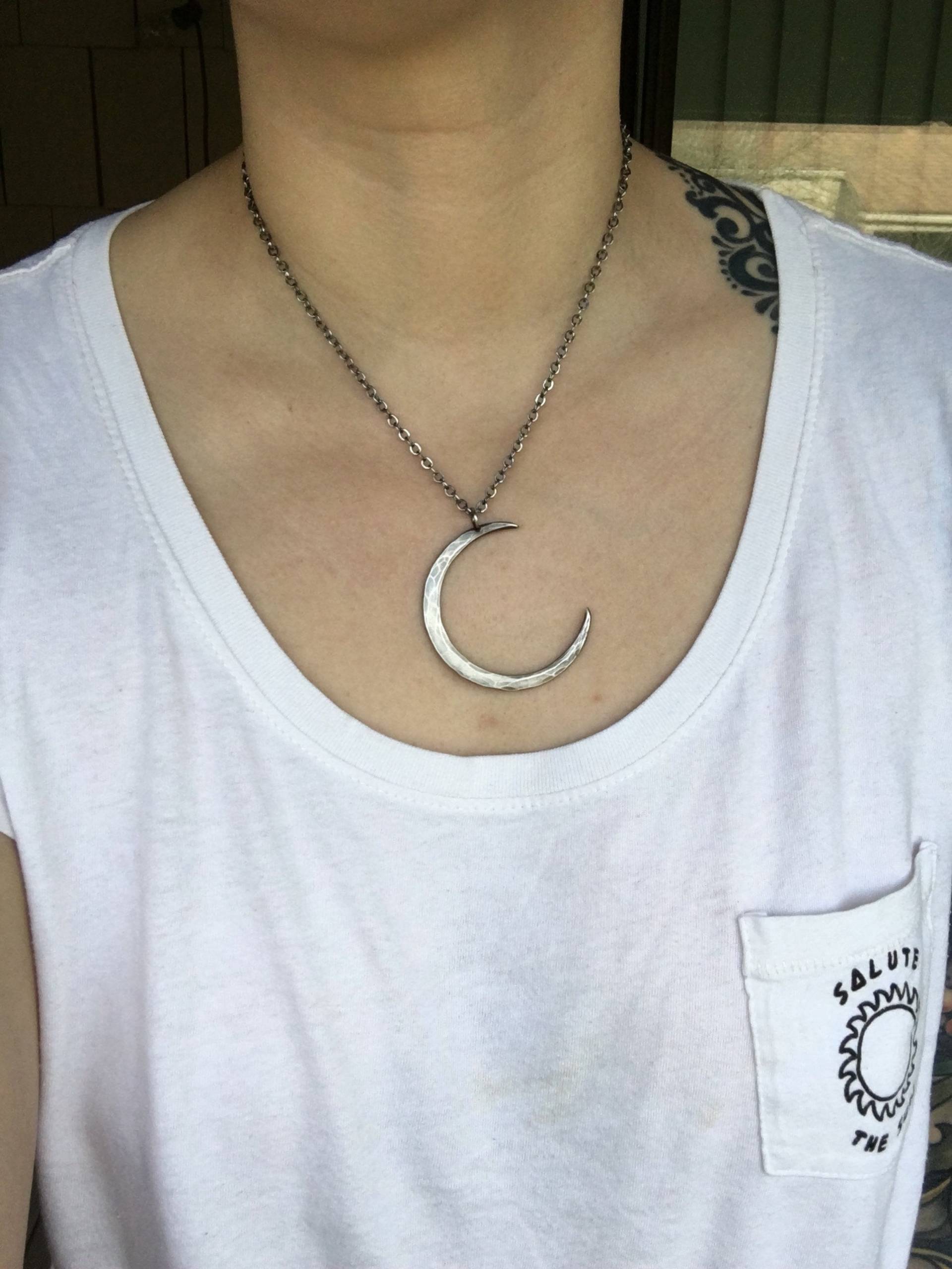 Mond Halskette/sterling Silber Silberner Halbmond Anhänger Daniellerosebean Hexenschmuck Mond Halskette/sterling Silber Silberner Halbmond Anhänger Daniellerosebean Hexenschmuck von daniellerosebean