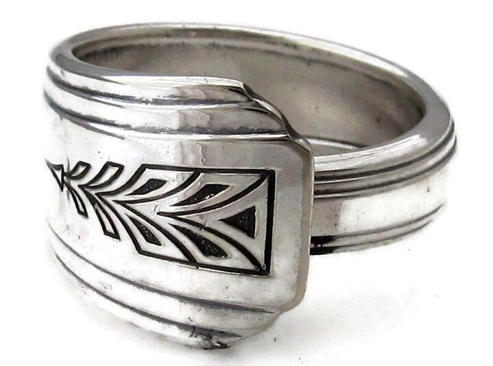 Art Deco Löffel-Ring Clarion von dankartistry