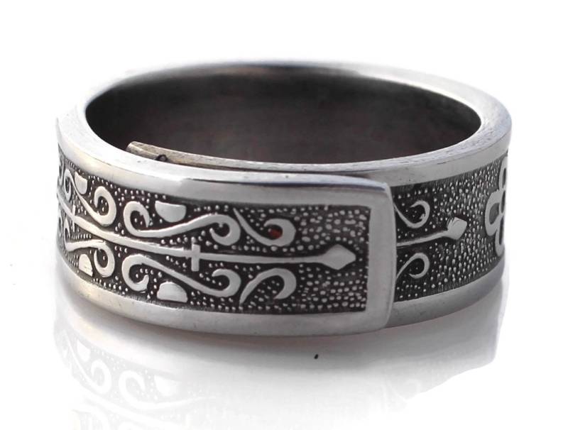 Edelstahl Herren Löffel Ring, Kashmir Classic Style von dankartistry
