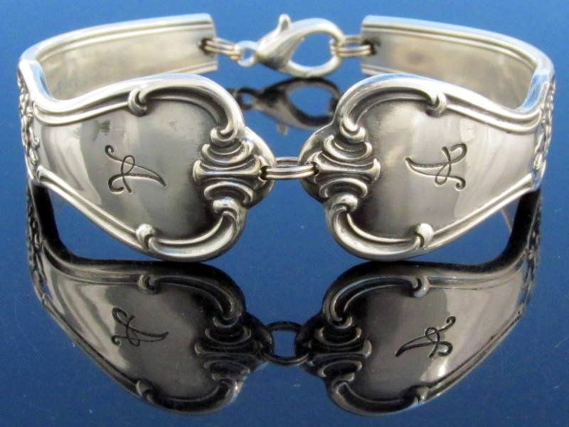 Silber Löffel Armband | Klein, Mittelgroß Signatur Mit Einem Monogramm von dankartistry