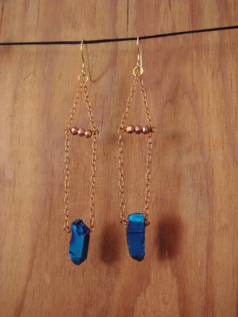 Aura Quarz Mit Rose Pyrit Ohrringe Aura Quarz Mit Rose Pyrit Ohrringe von dapht