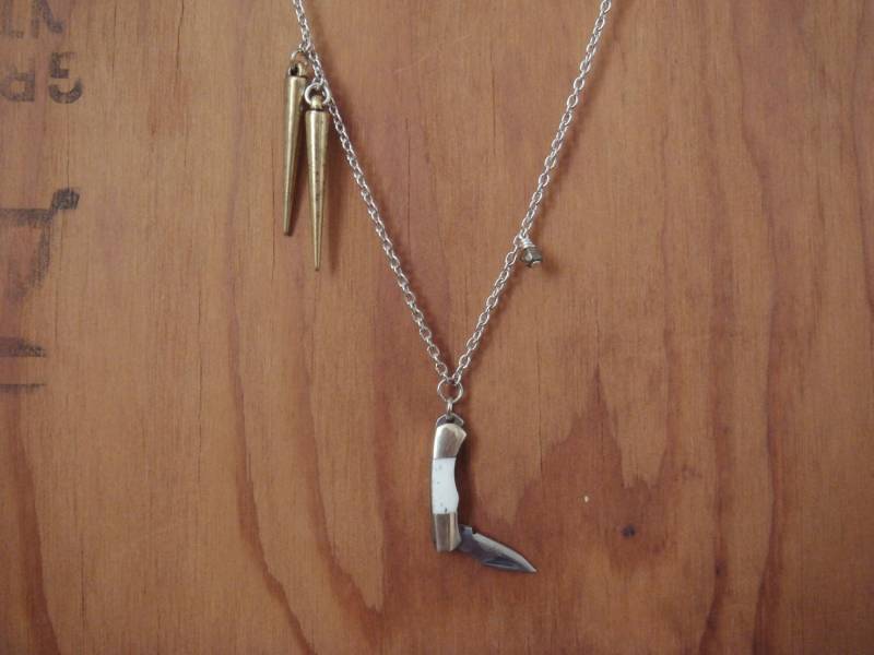 Baby-Messer Mit Spikes & Pyrit Halskette von dapht