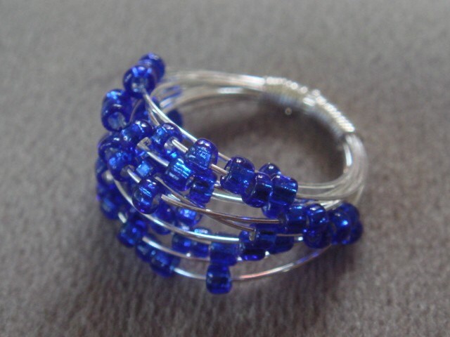 Cobalt Blue Glas Spirale Ring - Silber Cobalt Blue Glas Spirale Ring - Silber von dapht