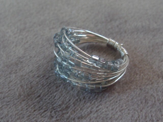 Grau Glas Spirale Ring - Silber von dapht