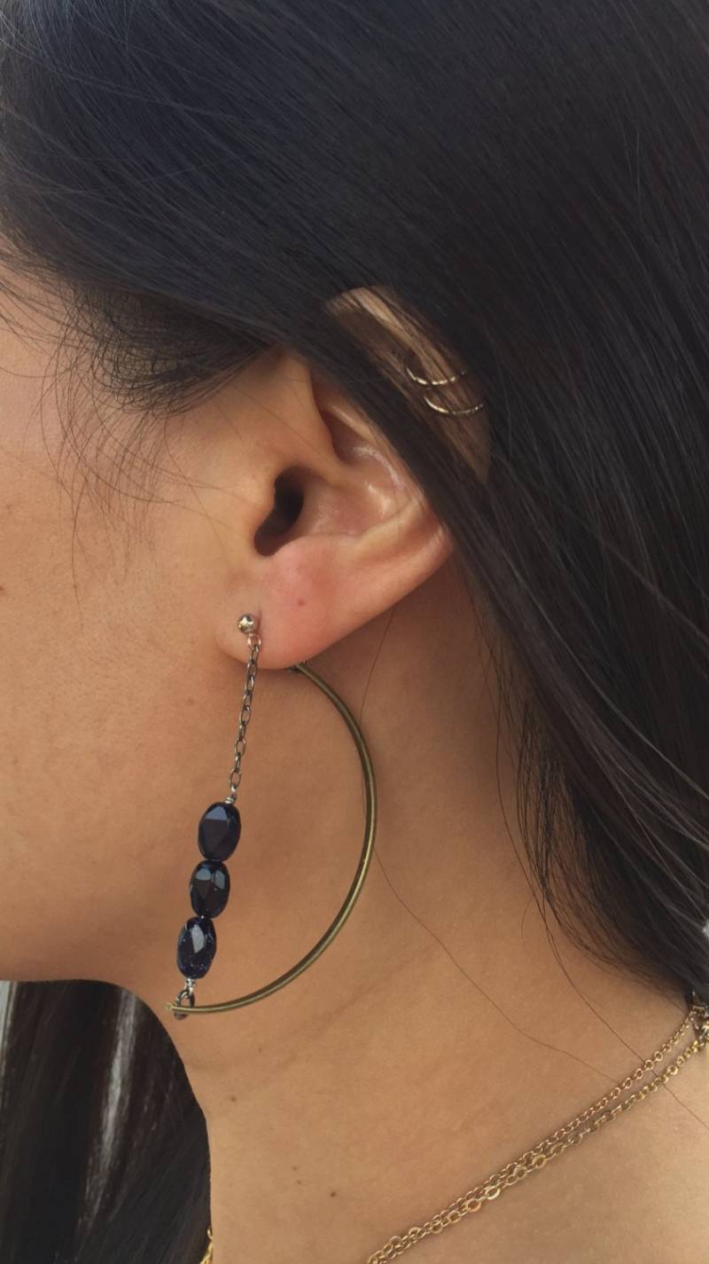 Halbmond Blau Goldstone Ohrringe Halbmond Blau Goldstone Ohrringe von dapht