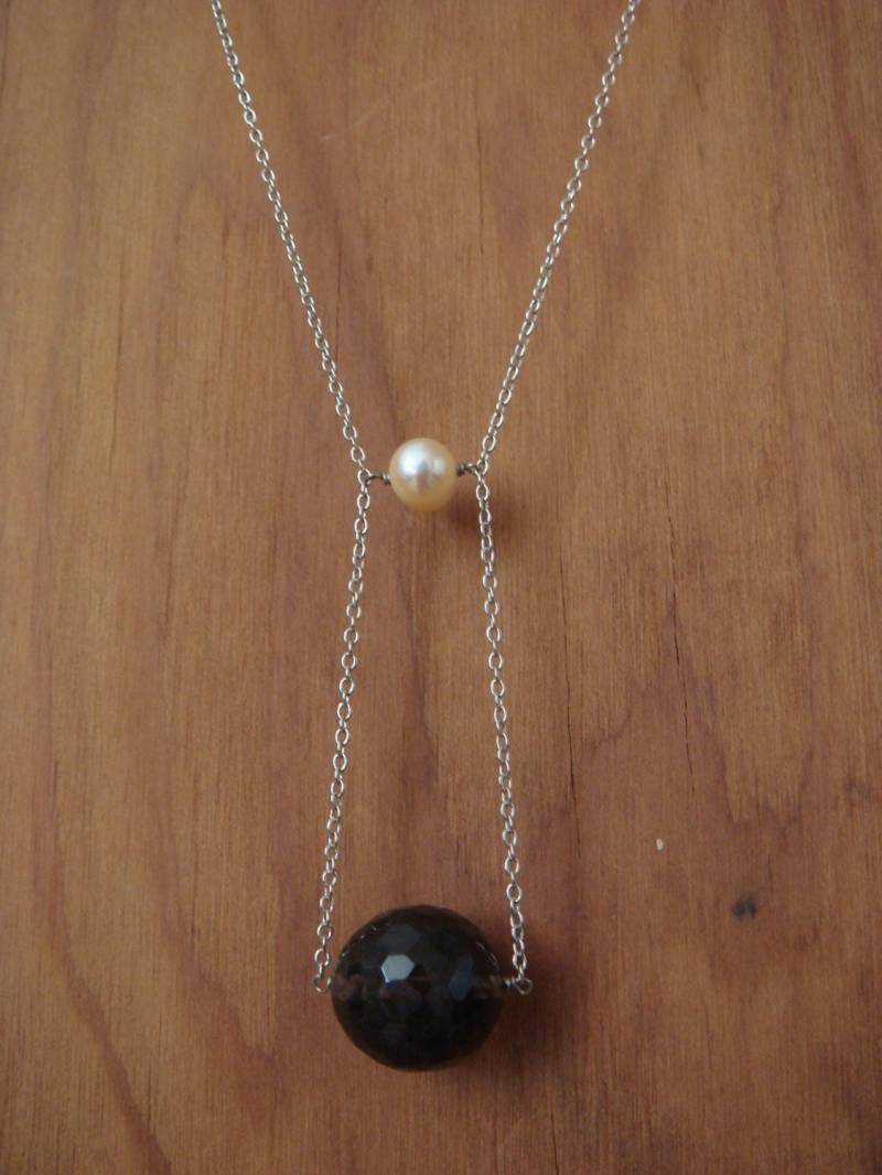 Pearl & Tourmalated Quarz-Kugel-Kette Pearl & Tourmalated Quarz-Kugel-Kette von dapht