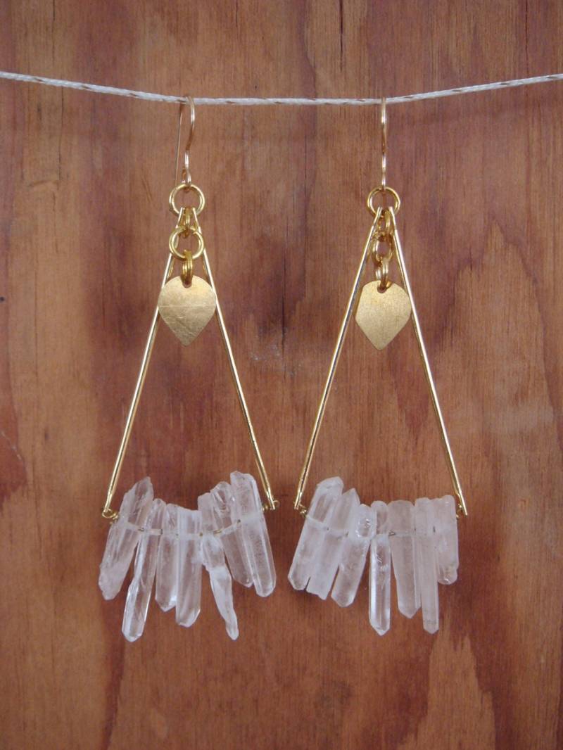 Rohe Crystal Fan Ohrringe von dapht