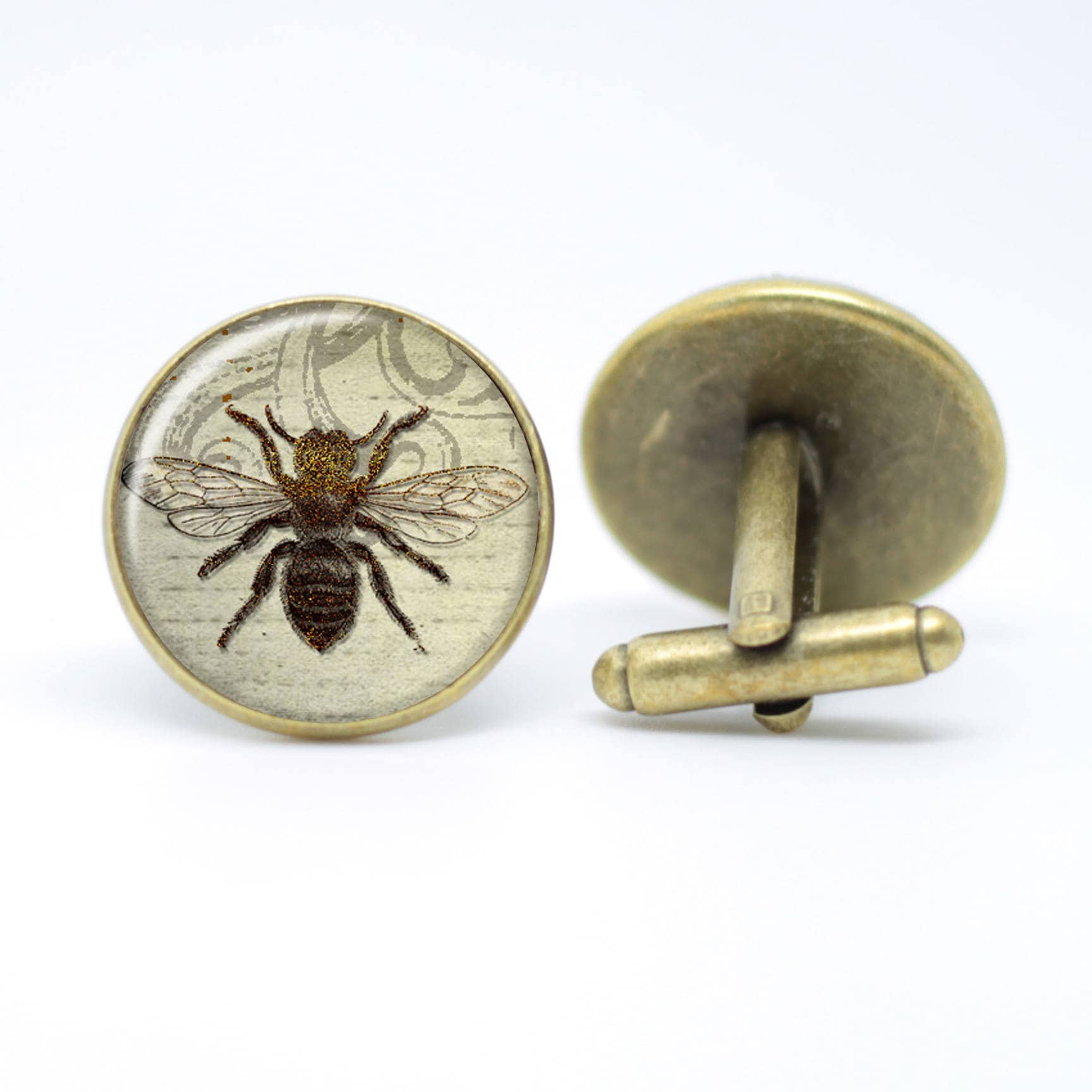 Arbeiter Biene Manschettenknöpfe in Bronze/Silber Fassung Schwarzer Geschenkbox Präsentiert Arbeiter Biene Manschettenknöpfe in Bronze/Silber Fassung Schwarzer Geschenkbox Präsentiert von dapperchaps