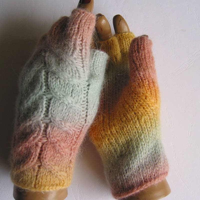 Handarbeit Gestrickte Alpaka Armstulpen Fingerlose Handschuhe Handstulpen Pulswärmer Mit Fingerstege Nahtlos 72% Baby Merinowolle von darauffreueichmich