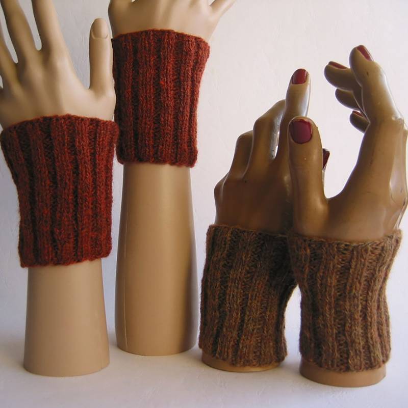 Handarbeit Gestrickte Alpaka Pulswärmer Manschetten Fingerlose Handschuhe Armstulpen 70% Baby Merinowolle Weiches Dochtgarn Nahtlos von darauffreueichmich