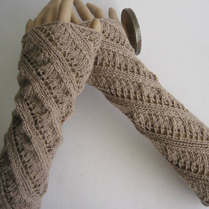 Handgestrickte Armstulpen Fingerlose Handschuhe Handstulpen Pulswärmer Manschetten Nahtlos Aus 12% Baby Kamelhaar Merinowolle Baumwolle von darauffreueichmich