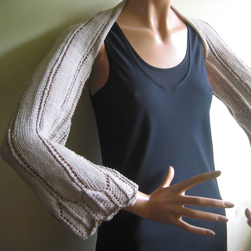 Handgestrickter Weicher Bolero Shrug Jacke Tuch Schal Schlauchjacke Strickjacke 100% Merinowolle Extrafein Filzfrei Braut-Accessoire von darauffreueichmich