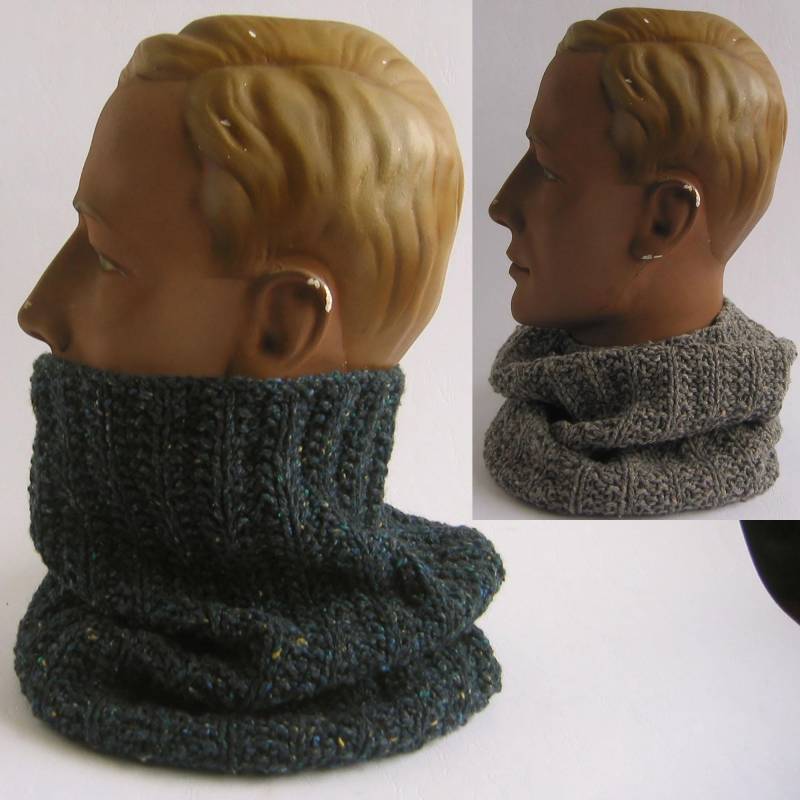 Handgestrickter Weicher Herren Loop Schal Rundschal Halswärmer Rollkragen Wollschal Aus 31% Mohair Superkid Mit Merinowolle Männerschal von darauffreueichmich
