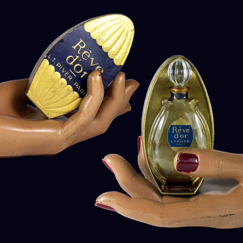 Vintage Antike Seltene Art Deco Parfum Amphoren Flasche Reve D Or L. T. Piver Paris Golden Dream in Der Original Box Originalzustand von darauffreueichmich