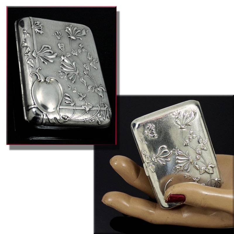 Vintage Antikes Jugendstil Silber Zigarettenetui Visitenkarten Etui Kartenhalter Punze Wildschweinkopf Vermeil Mit Lilien Frankreich Um 1900 von darauffreueichmich