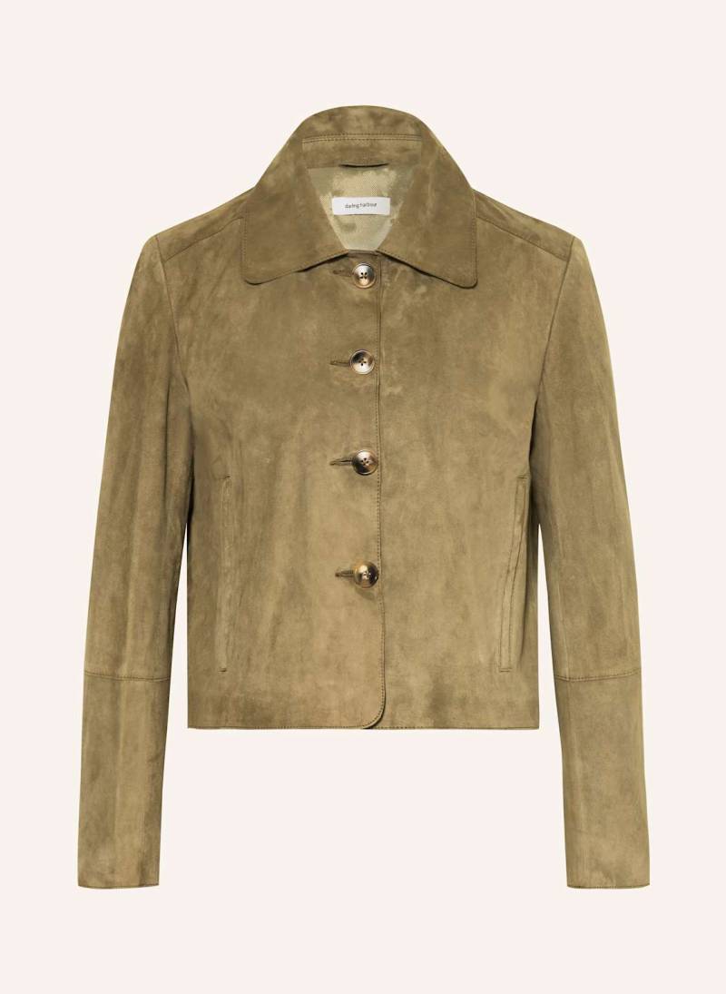 Darling Harbour Lederjacke gruen von darling harbour