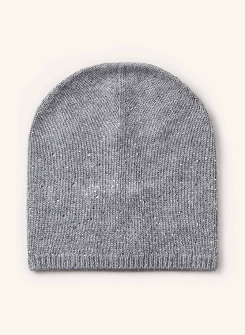 Darling Harbour Mütze Mit Cashmere Und Schmucksteinen grau Darling Harbour Mütze Mit Cashmere Und Schmucksteinen grau von darling harbour