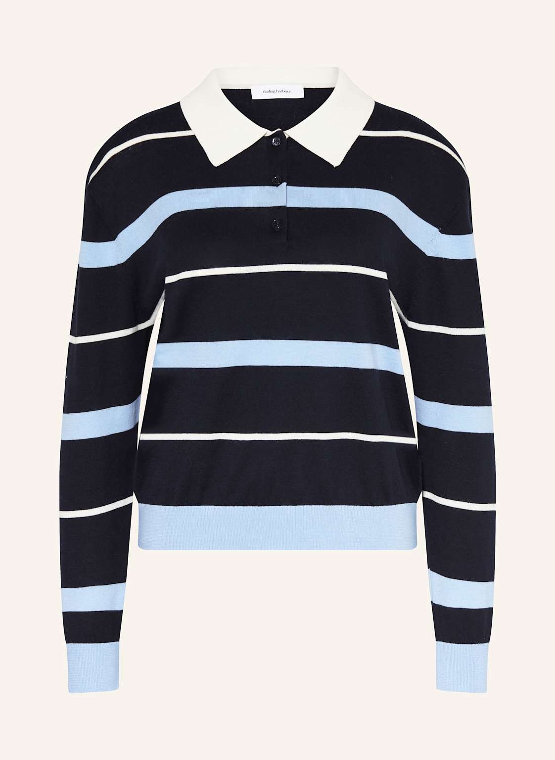 Darling Harbour Strick-Poloshirt blau von darling harbour