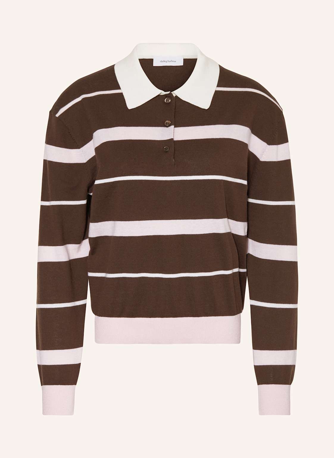 Darling Harbour Strick-Poloshirt braun von darling harbour