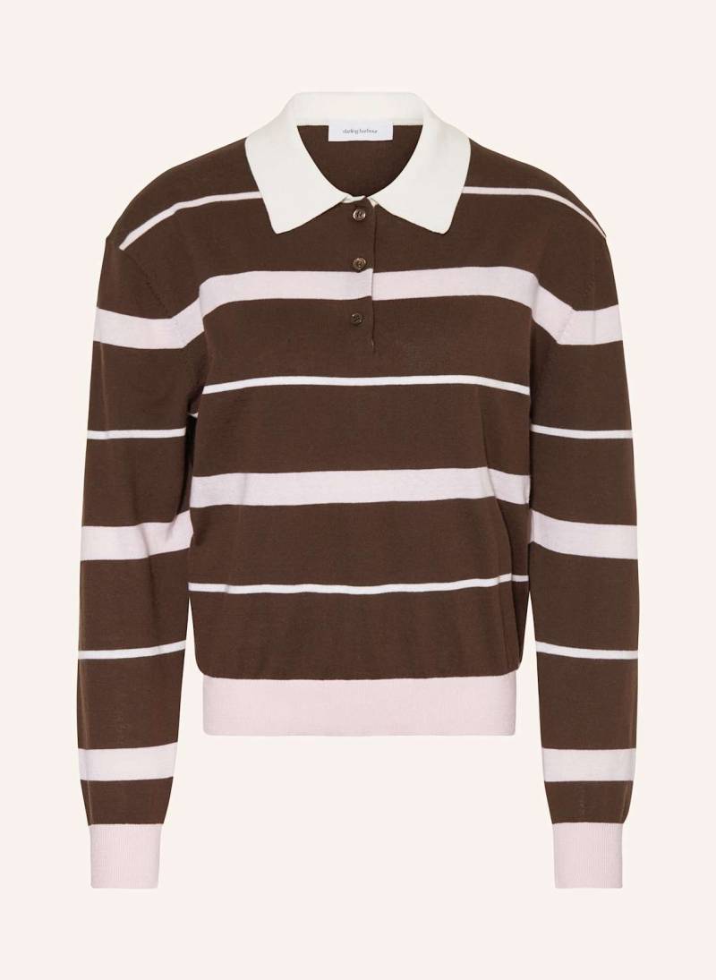 Darling Harbour Strick-Poloshirt braun von darling harbour