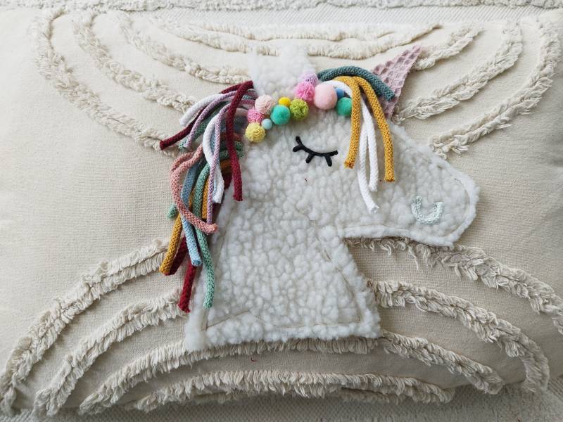 Einhorn Applikation Für Schultüte Oder Kissen Zum Selbst Aufnähen von dasDekowerk