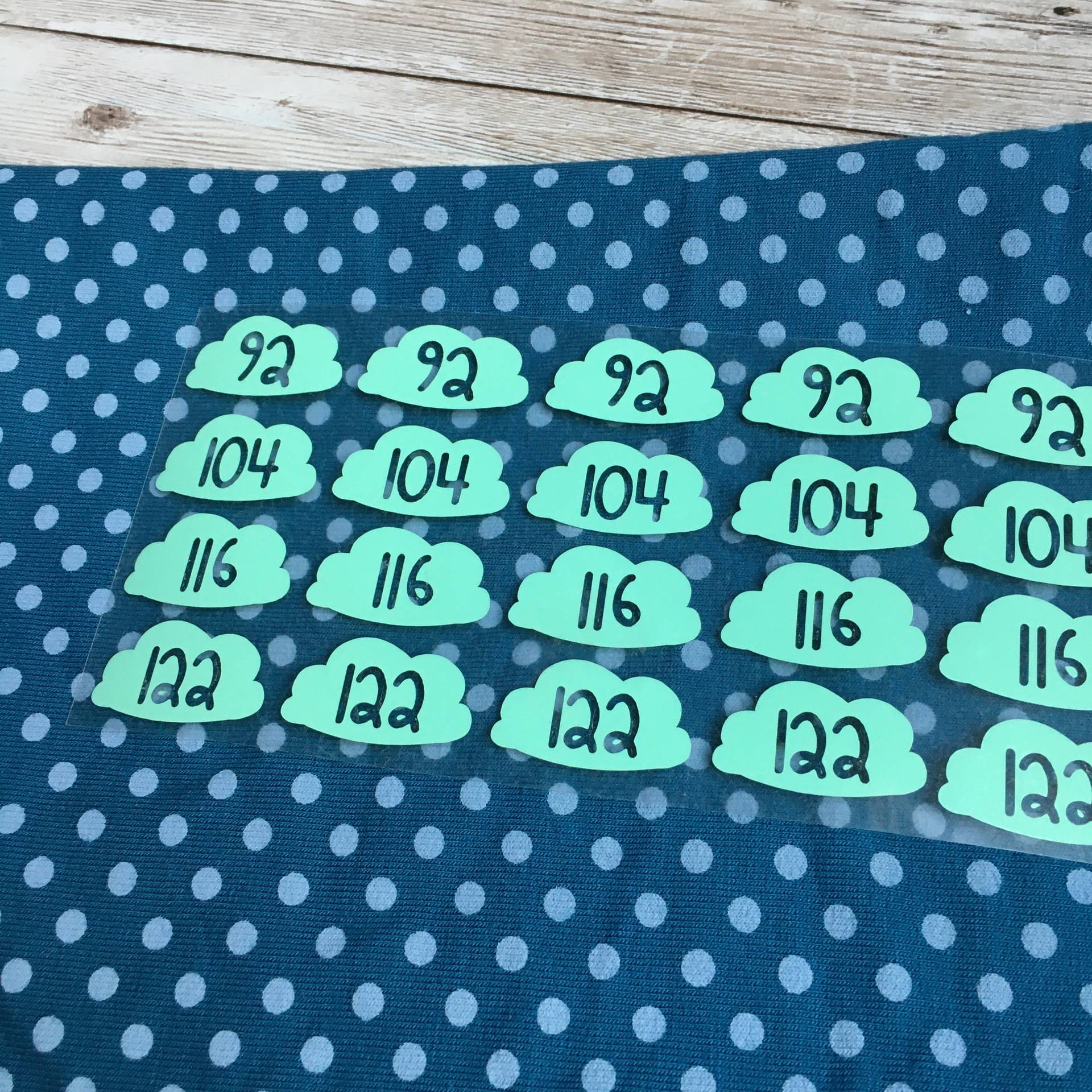 40 Größenetiketten Mit Deinen Wunschgrößen Zum Aufbügeln, Bügeletiketten von dasFraeuleinSchick