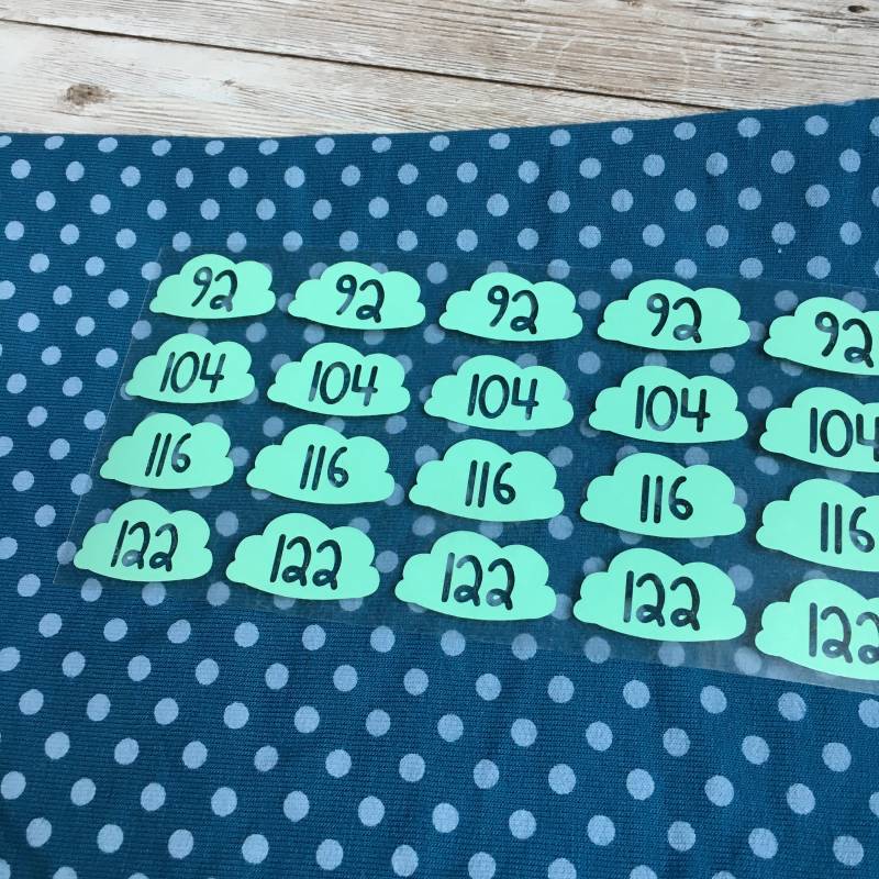 40 Größenetiketten Mit Deinen Wunschgrößen Zum Aufbügeln, Bügeletiketten von dasFraeuleinSchick