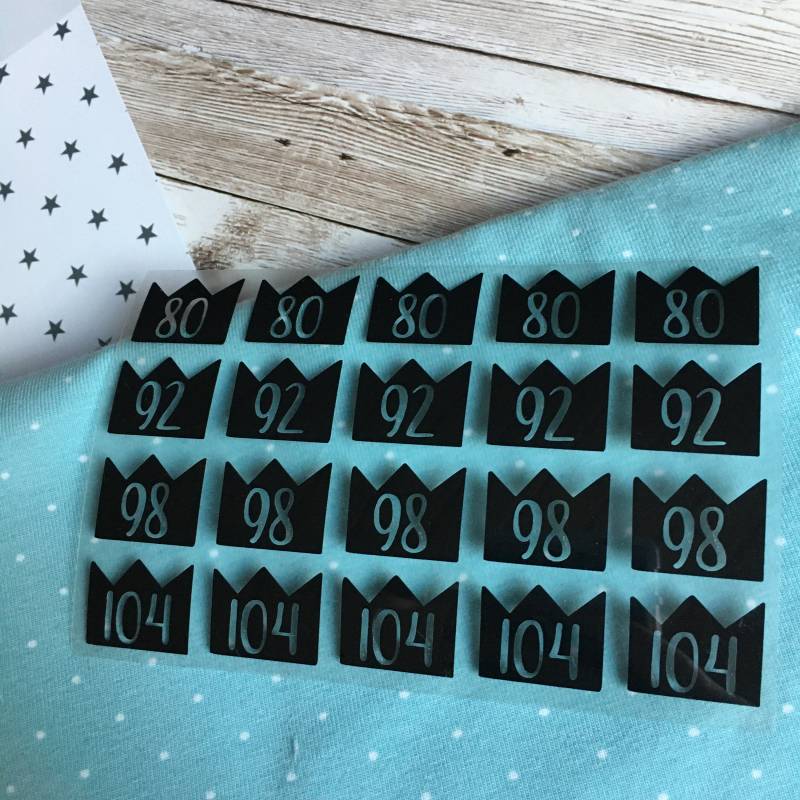 40 Größenetiketten Mit Deinen Wunschgrößen Zum Aufbügeln, Bügeletiketten von dasFraeuleinSchick