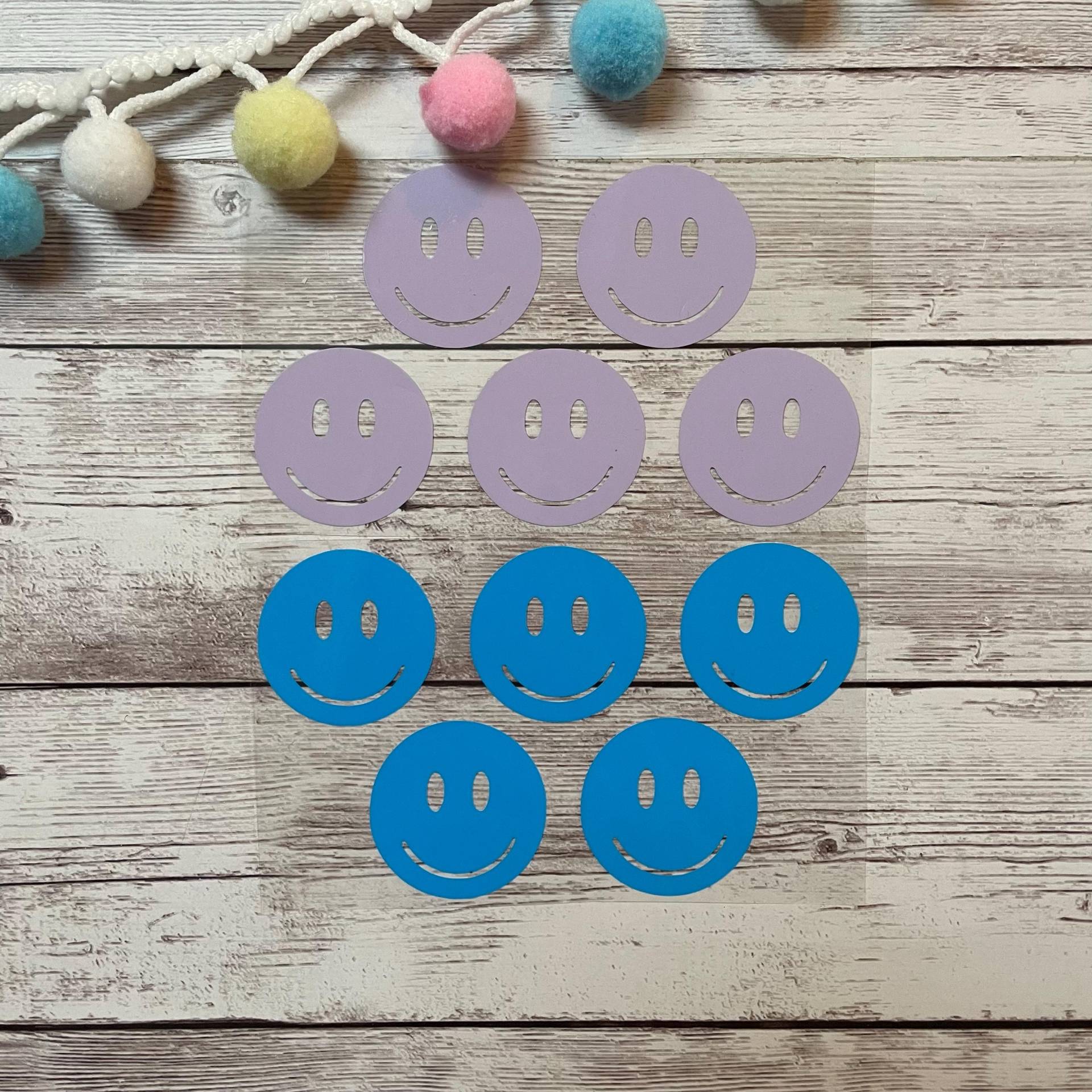 Bügelbild 10 Smilies Wunschgröße, Set Smilie, Bis Zu 4 Farben, Neonsmilie von dasFraeuleinSchick