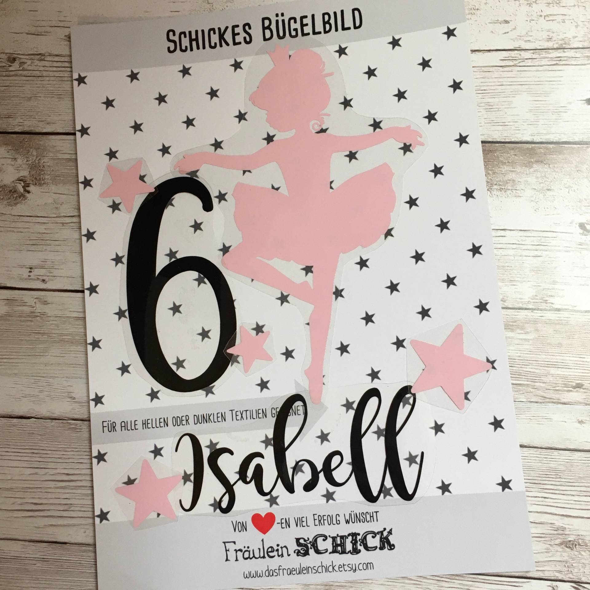 Bügelbild Ballerina Xl, Einfach Aufzubügeln, Geburtstag von dasFraeuleinSchick