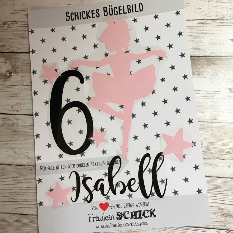 Bügelbild Ballerina Xl, Einfach Aufzubügeln, Geburtstag von dasFraeuleinSchick