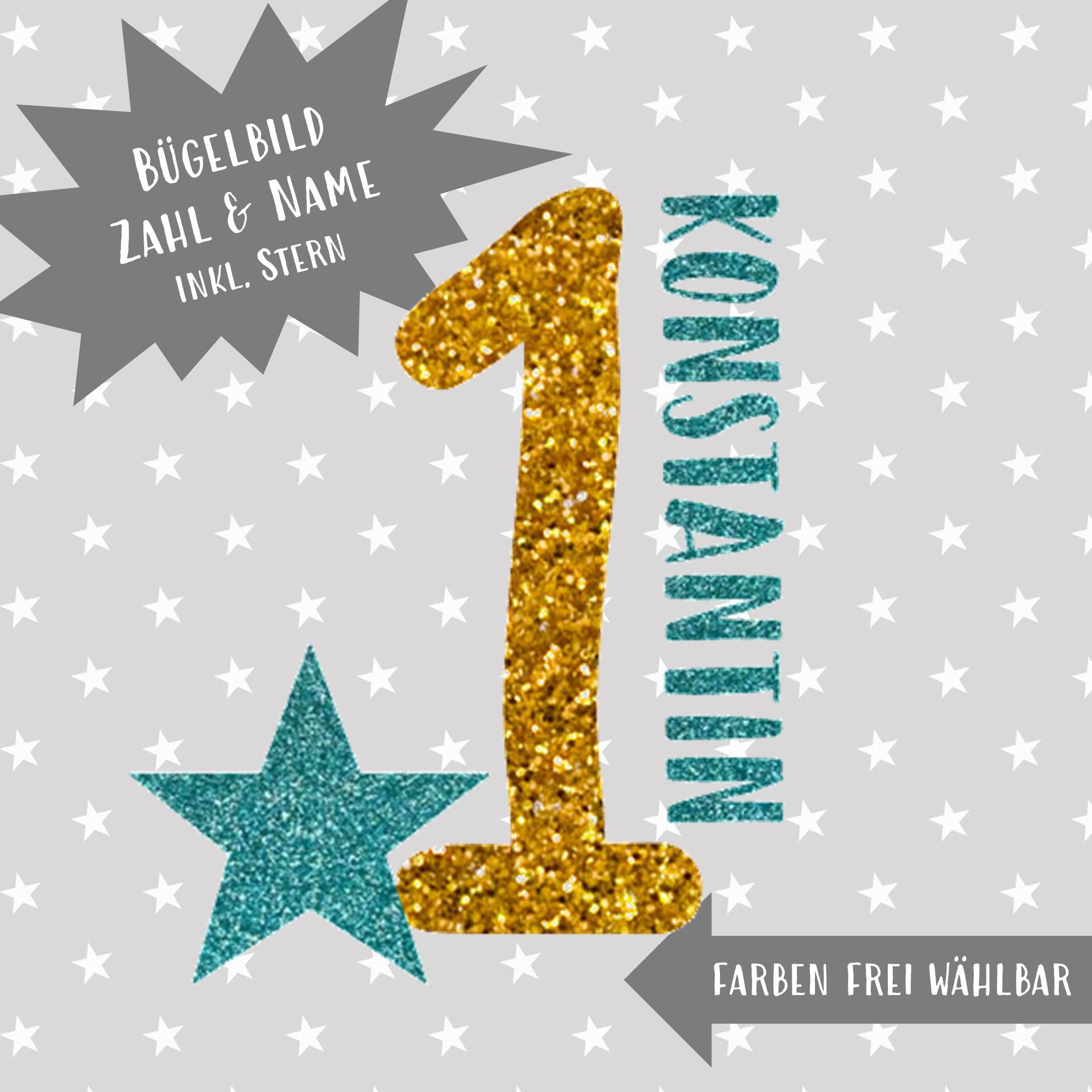 Bügelbild Geburtstag, Wunschfolie, Wunschtext, Glitzerapplikation, Personalisiert von dasFraeuleinSchick