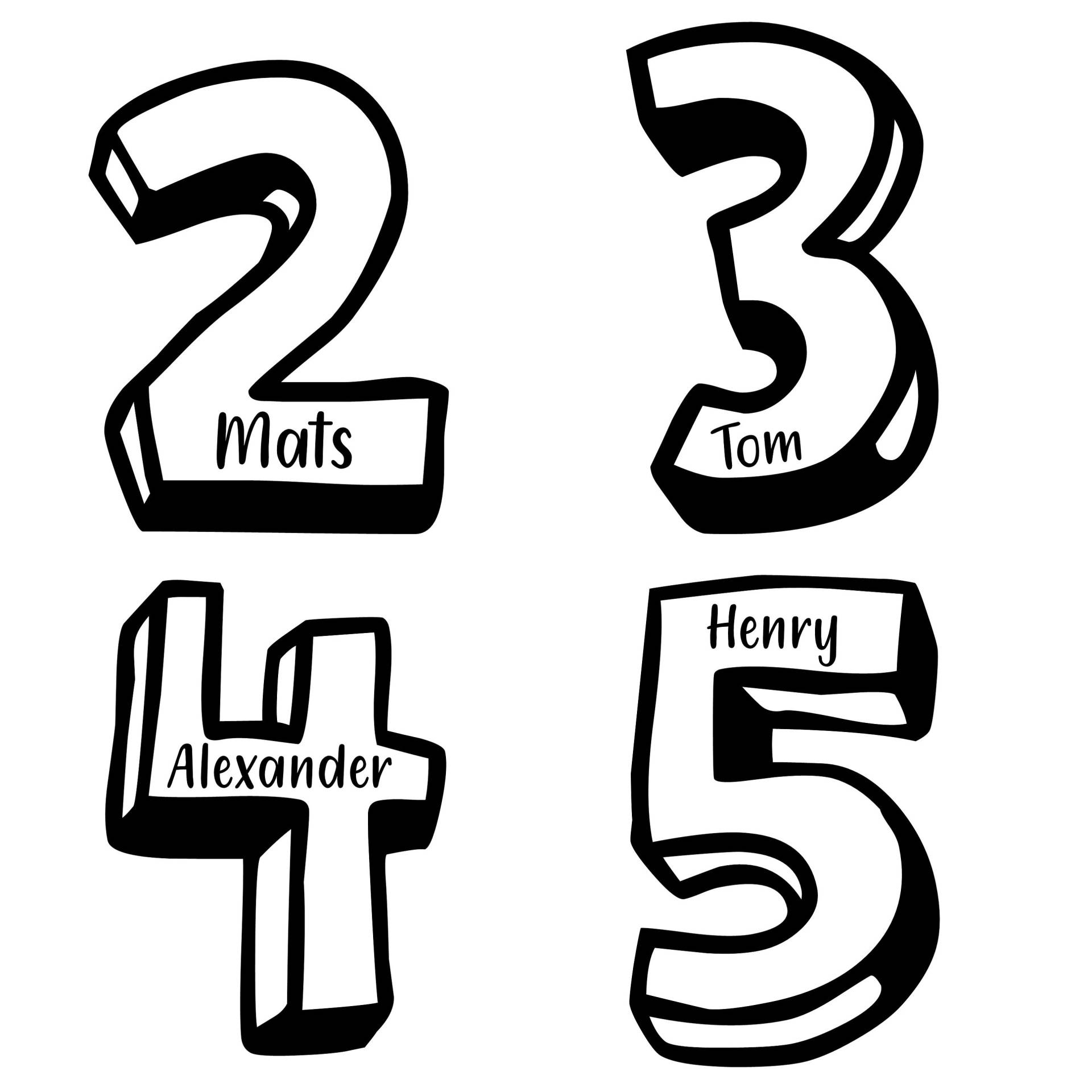 Bügelbild Geburtstag, Zahl Mit Name, Wunschtext, Bügelapplikation, Personalisiert von dasFraeuleinSchick