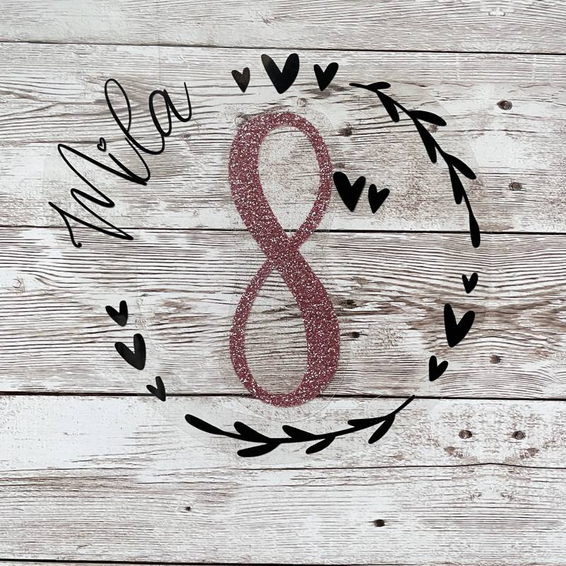 Bügelbild Geburtstag Kranz, Wunschtext, Bügelapplikation, Personalisiert von dasFraeuleinSchick