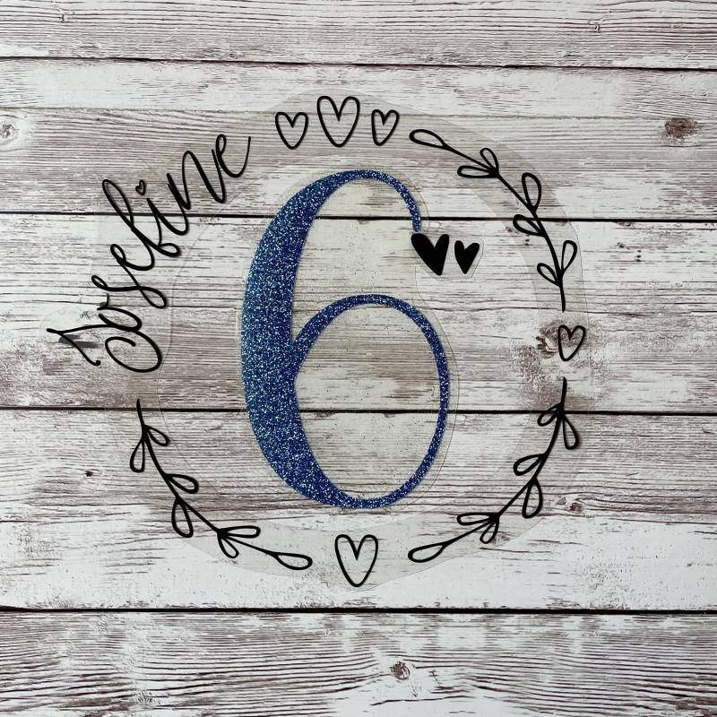 Bügelbild Geburtstag Kranz, Wunschtext, Bügelapplikation, Personalisiert von dasFraeuleinSchick