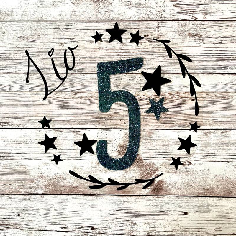 Bügelbild Geburtstag Kranz, Wunschtext, Bügelapplikation, Personalisiert von dasFraeuleinSchick