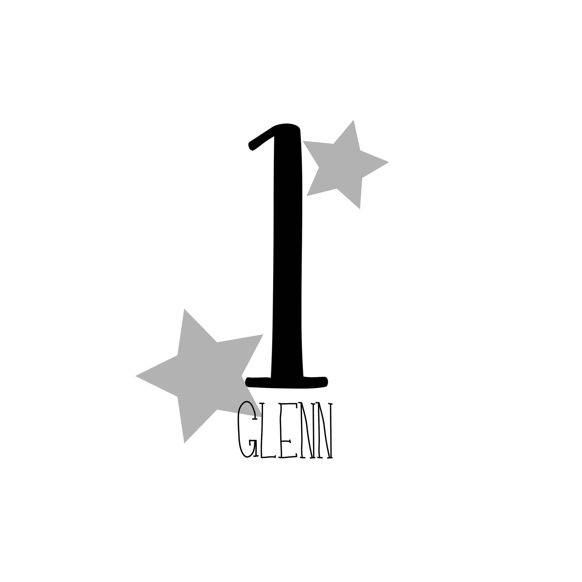 Bügelbild Geburtstag Name, Sternchen, Personalisiert von dasFraeuleinSchick