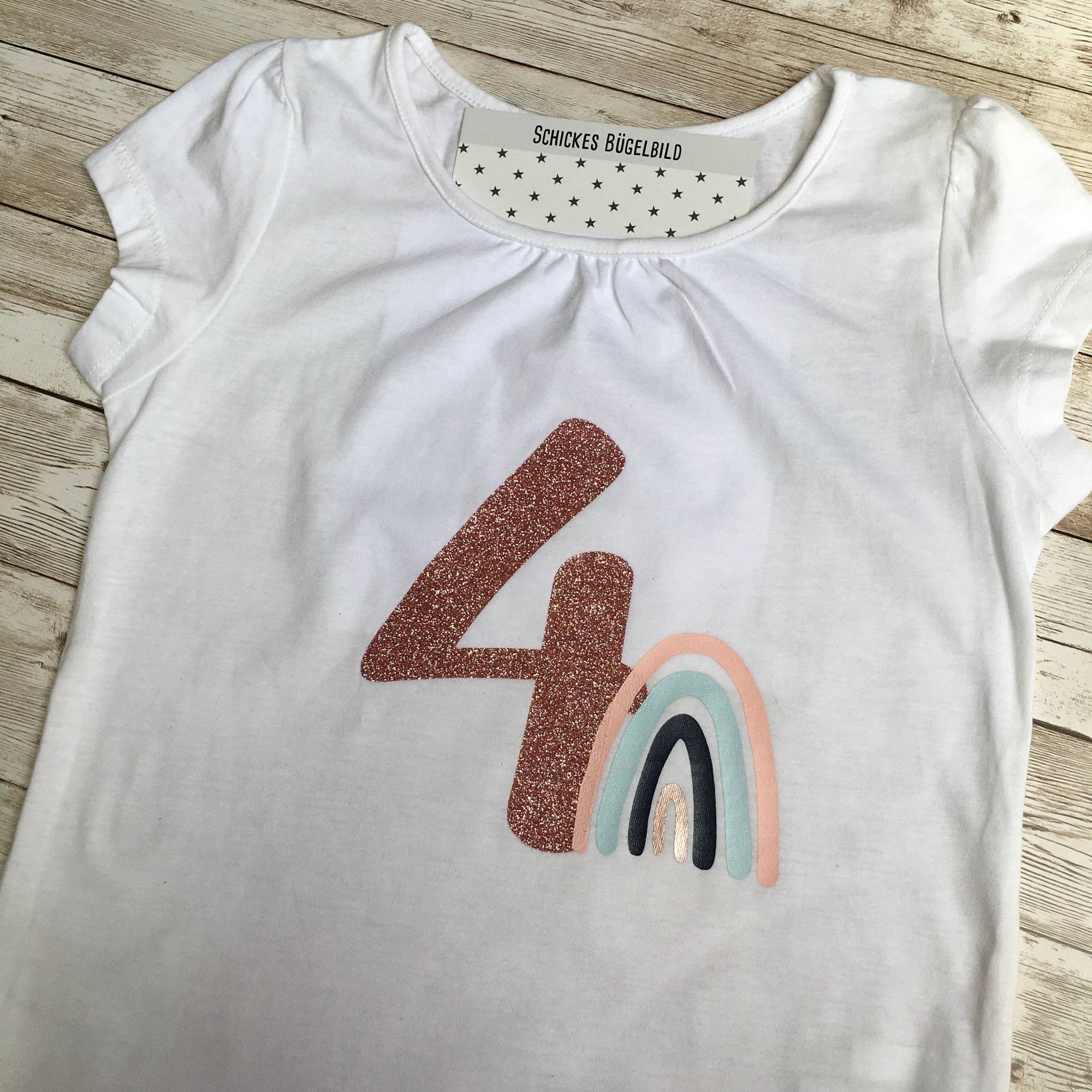 Bügelbild Geburtstag Regenbogen, Wunschzahl, Bügelapplikation, Personalisiert von dasFraeuleinSchick