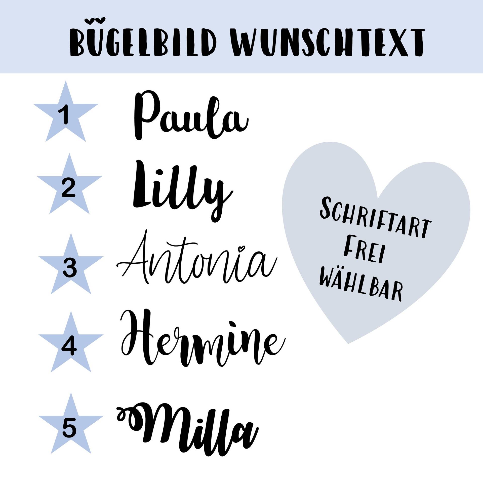 Bügelbild Name, Wunschtext, Glitzerapplikation von dasFraeuleinSchick