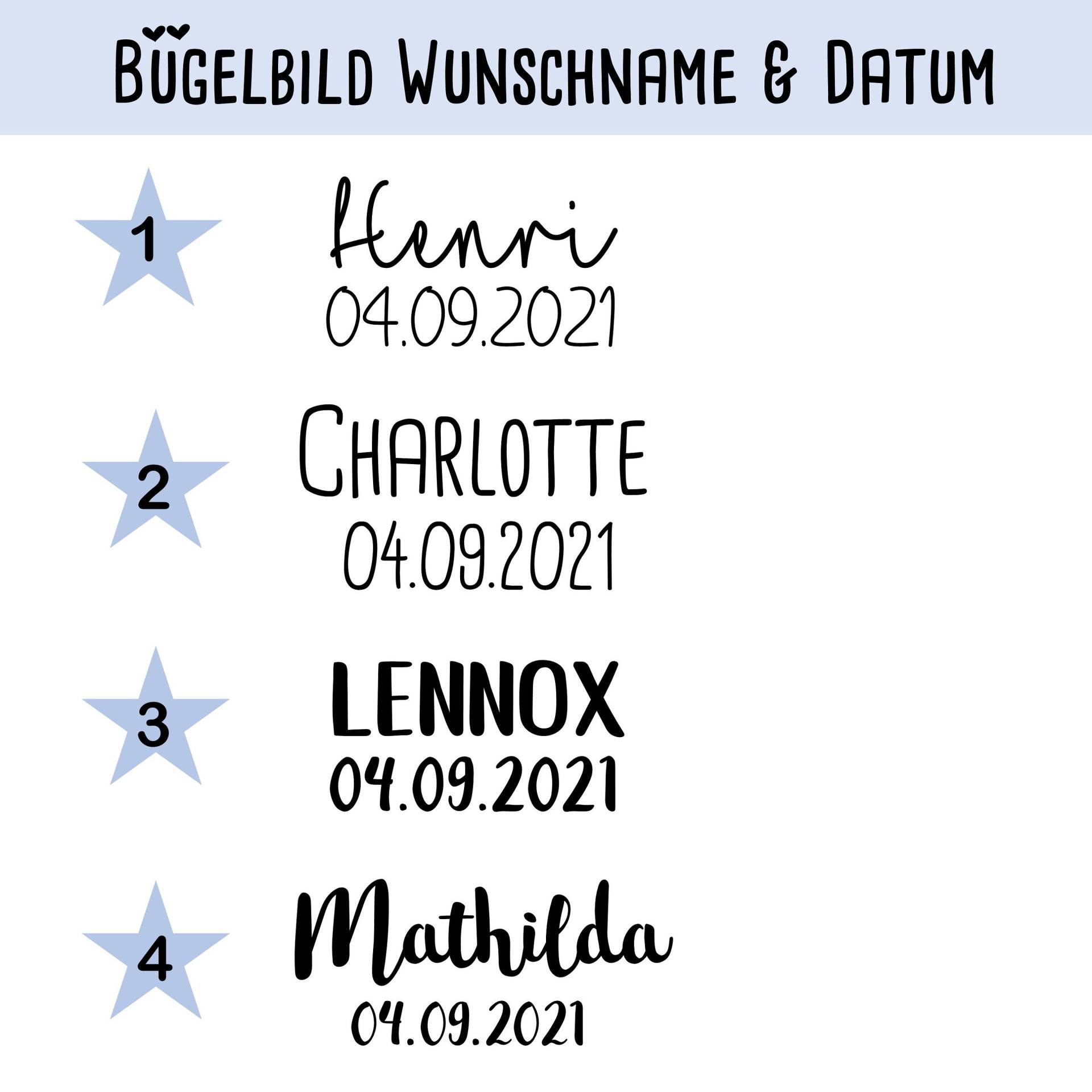 Bügelbild Name Mit Datum, Schultüte, Einschulung von dasFraeuleinSchick