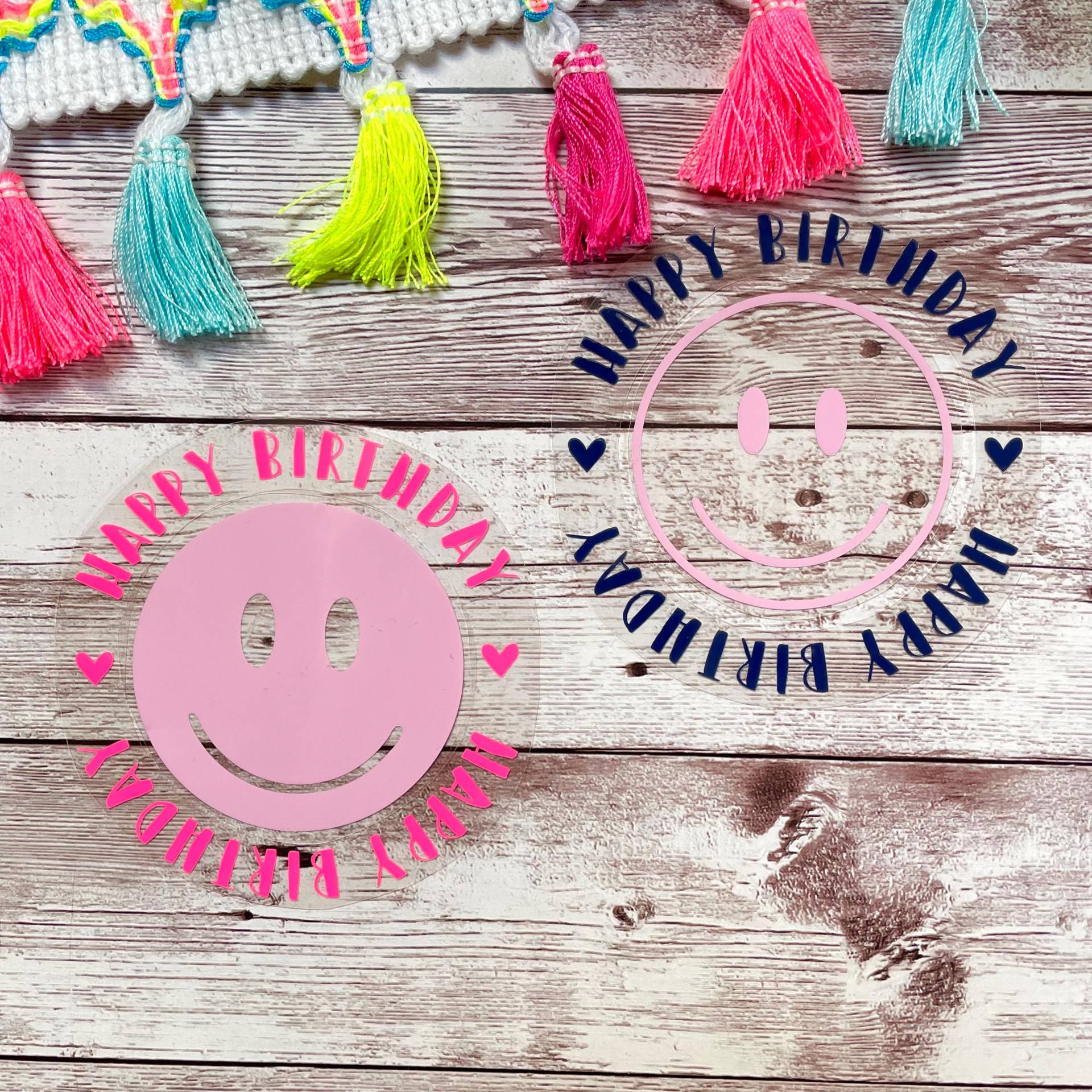 Bügelbild Smilie Geburtstag, Happy Birthday Zum Aufbügeln, Geburtstagsshirt von dasFraeuleinSchick