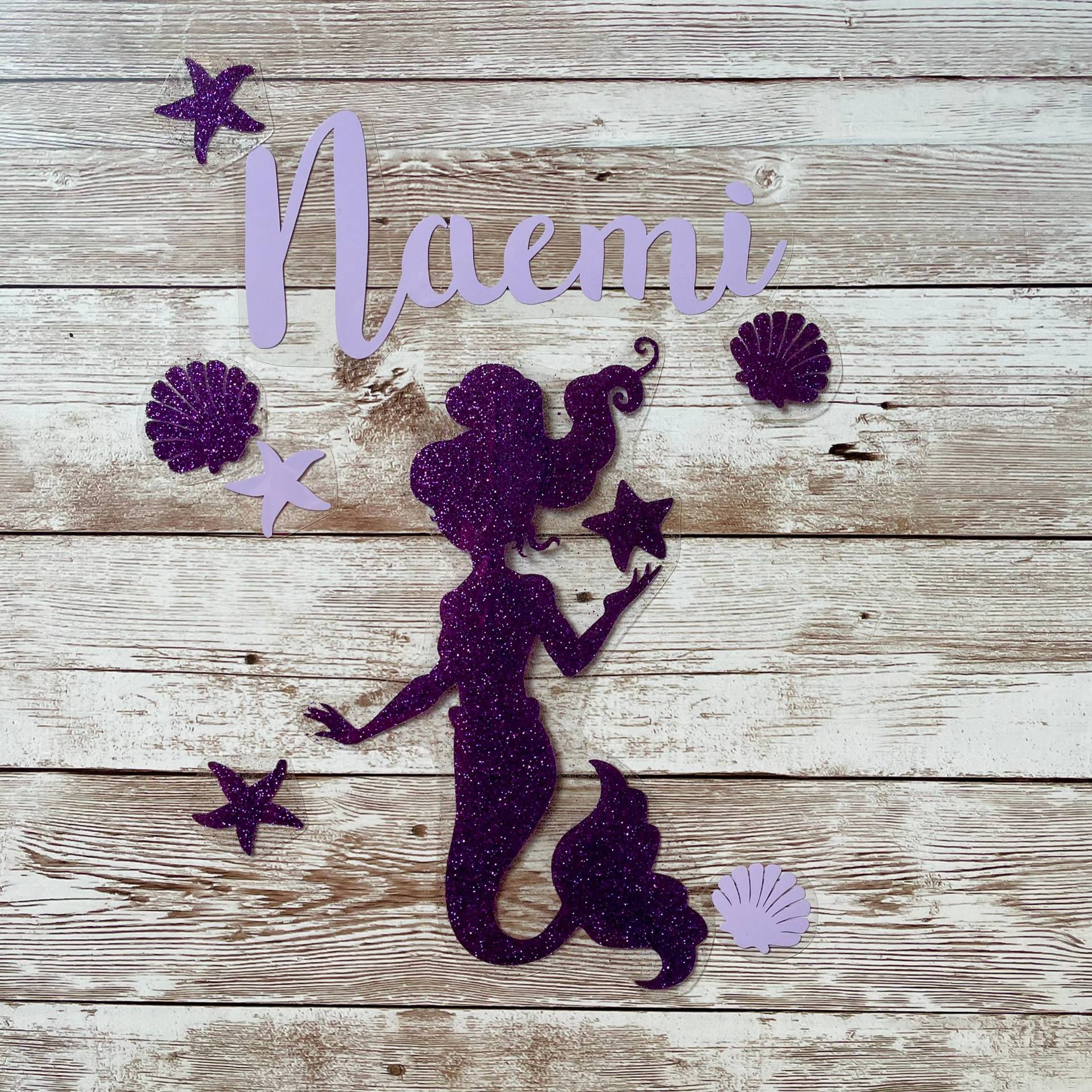 Bügelbild Wunschname Und Meerjungfrau, Einfach Aufzubügeln, Einschulung von dasFraeuleinSchick