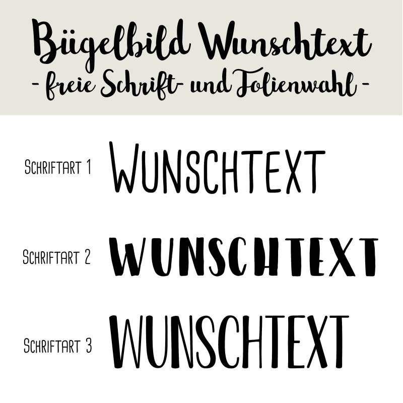 Bügelbild Wunschtext, Wunschname, Name Oder Text Zum Aufbügeln von dasFraeuleinSchick
