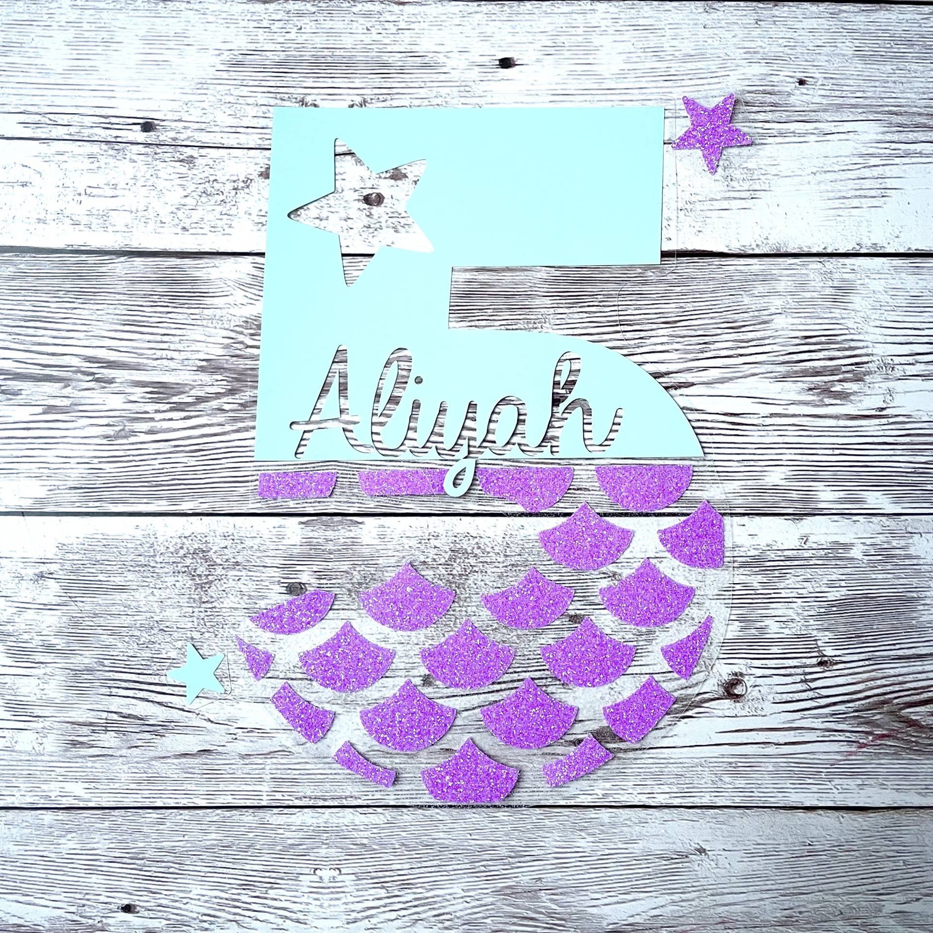 Bügelbild Zahl Geburtstag Meerjungfrau, Personalisiert von dasFraeuleinSchick